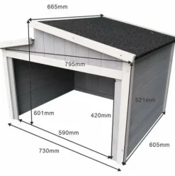 * Wiltec Garage Pour Robot-Tondeuse Toit Gradin Bois Massif Abri Carport Gris 60,5X73X66,5Cm><noscript><img width=