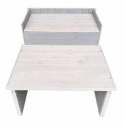 * Wiltec Garage Pour Robot-Tondeuse Toit Gradin Bois Massif Abri Carport Gris 79,7X66X55,7Cm> Accessoire Pour Tondeuse Et Autoportée