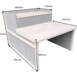 * Wiltec Garage Pour Robot-Tondeuse Toit Gradin Bois Massif Abri Carport Gris 79,7X66X55,7Cm><noscript><img width=