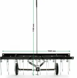 * Wiltec Scarificateur Traine Pour Tracteur Tondeuse Largeur De Travail 100Cm Roues En Caoutchouc 7><noscript><img width=